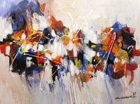 Mashkoor Raza, 36 x 48 Inch, Oil on Canvas, Abstract Painting, AC-MR-206